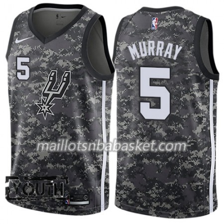 Maillot Enfant San Antonio Spurs Dejounte Murray 5 Nike City Edition Noir Swingman